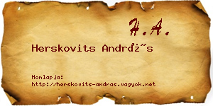 Herskovits András névjegykártya